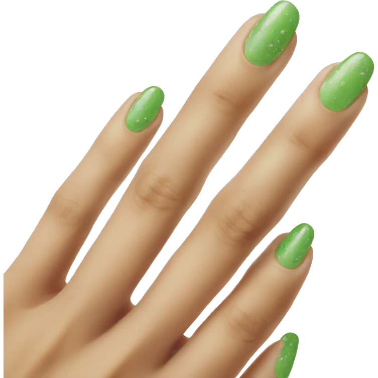 cute green nails  emoji