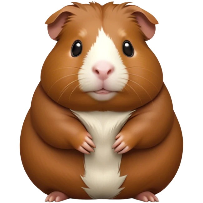 Cinematic Noble Brown Guinea Pig Portrait Emoji, Poised and regal, with a compact, chubby build and a soft, well-groomed rich brown coat, deep-set soulful dark eyes, Simplified yet sharp and sophisticated features, highly detailed, glowing with a warm, dignified glow, high shine, intelligent and charming, stylized with an air of gentle coziness, focused and attentive, soft glowing outline, capturing the essence of a watchful and confident little rodent, so majestic it feels as though it could scurry out of the screen with effortless authority! emoji