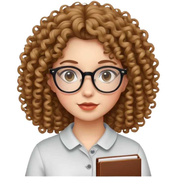 Curly girl and glasses emoji