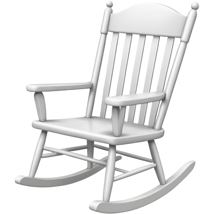 Fully white empty rocking chair emoji