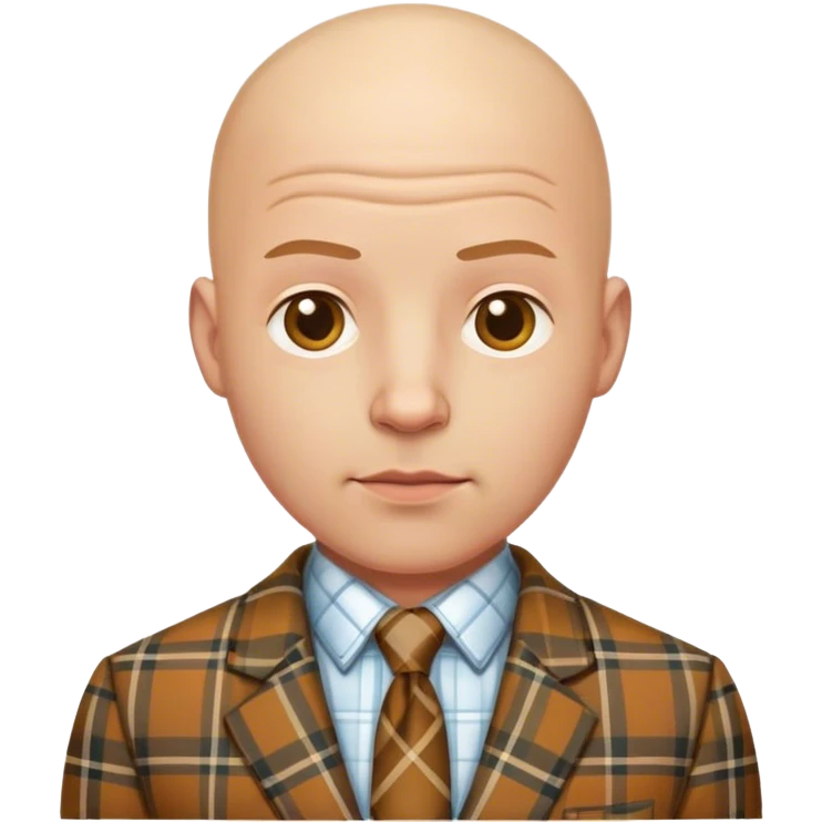 bald man wear a plaid suit emoji