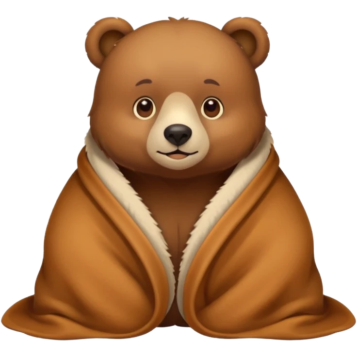 Bear cozy in blanket emoji