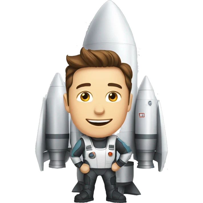 elon musk polishing a rocket emoji