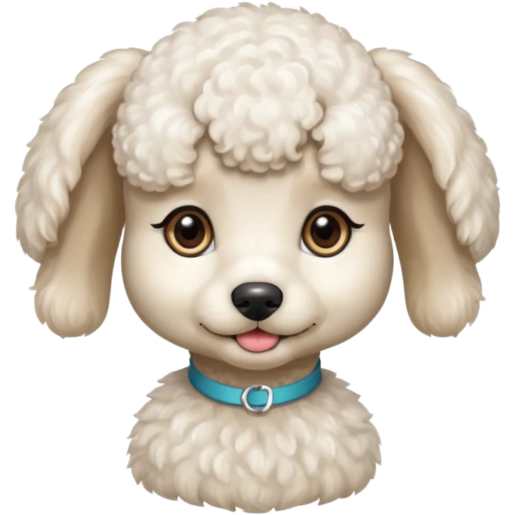 Mini Poodle with Asia ponytail hair girl say goodbye emoji