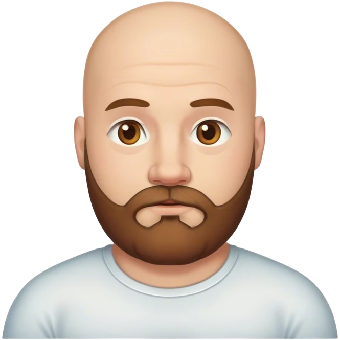 bald heavyset white man with brown beard emoji