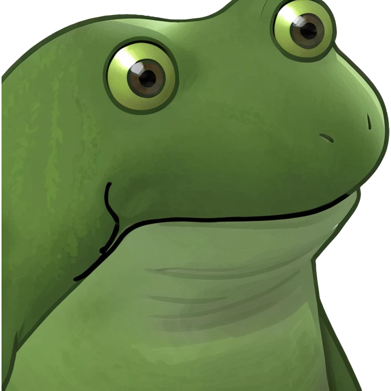 light pink tulip bouquet, green bufo frog meme style emoji