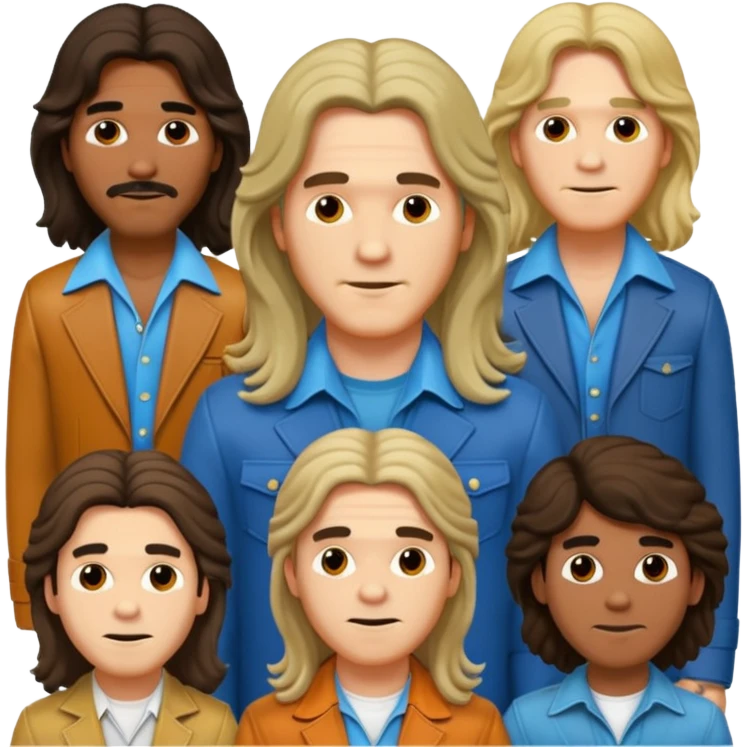 70s 80s men with long hair style  emoji