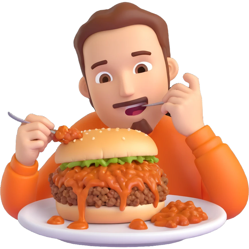 person eating sloppy joe emoji