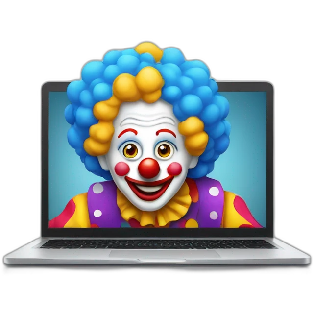 Clown on laptop  emoji