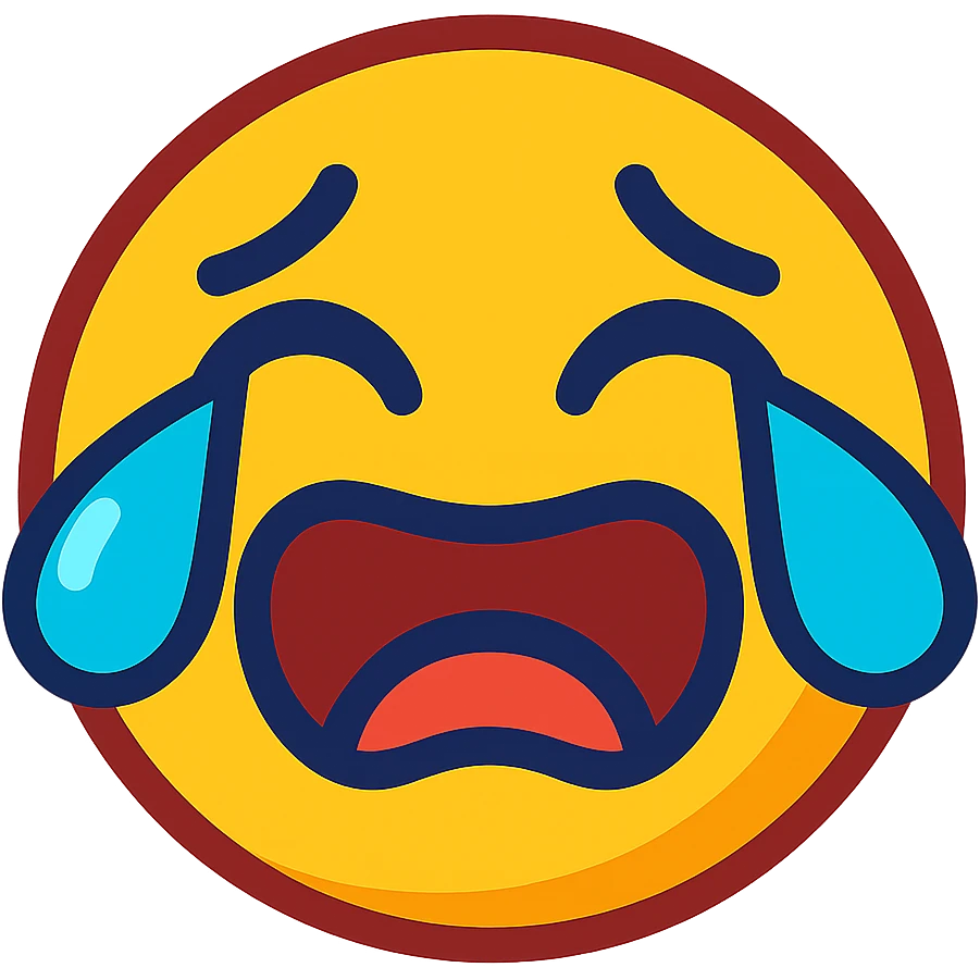 funny crying emoji in vibrant toon style emoji