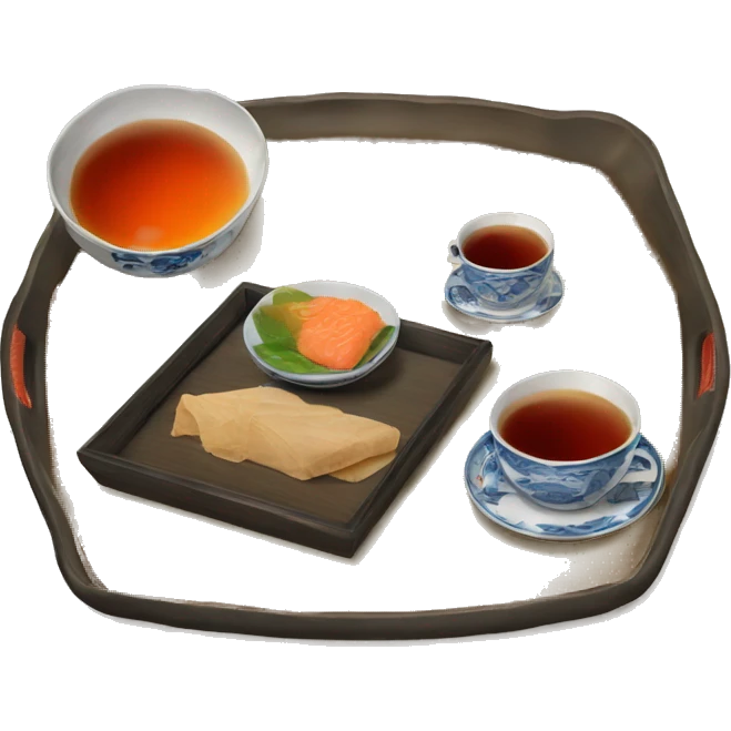 chinese tray with tea emoji