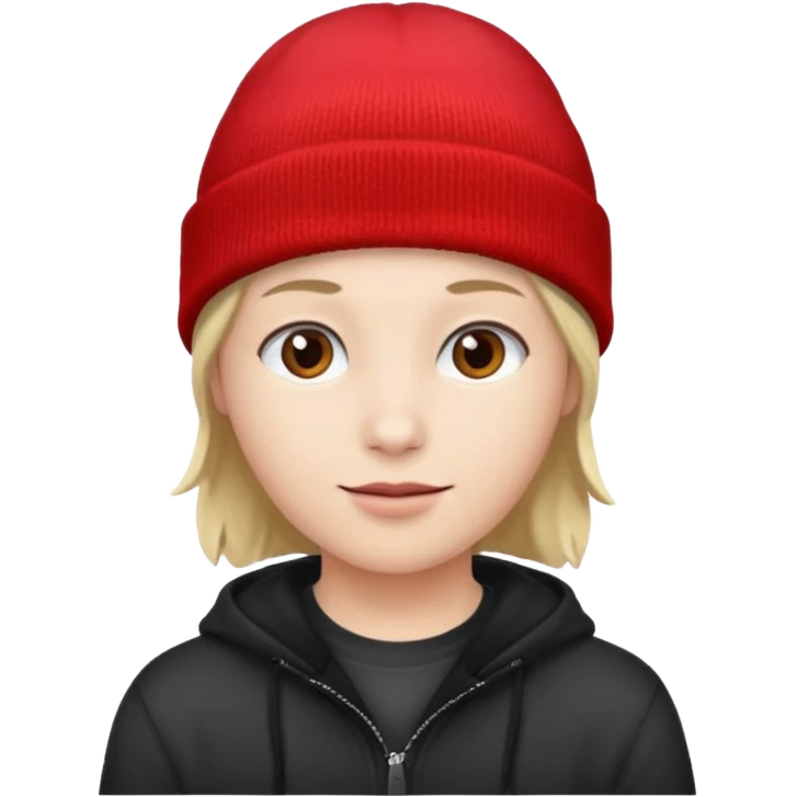 빨간 비니 모자 emoji