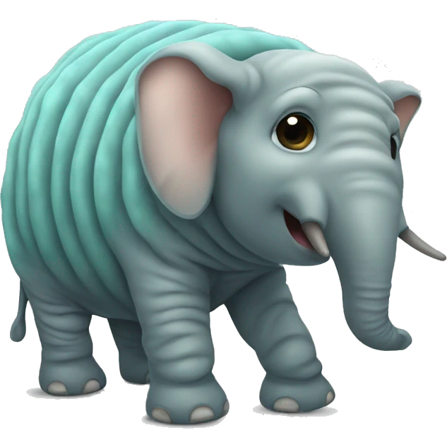 an elephant dressed up as a tardigrade emoji