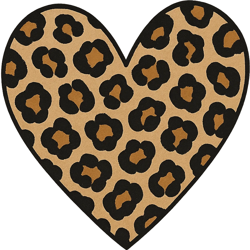 leopard print heart, style 6 emoji