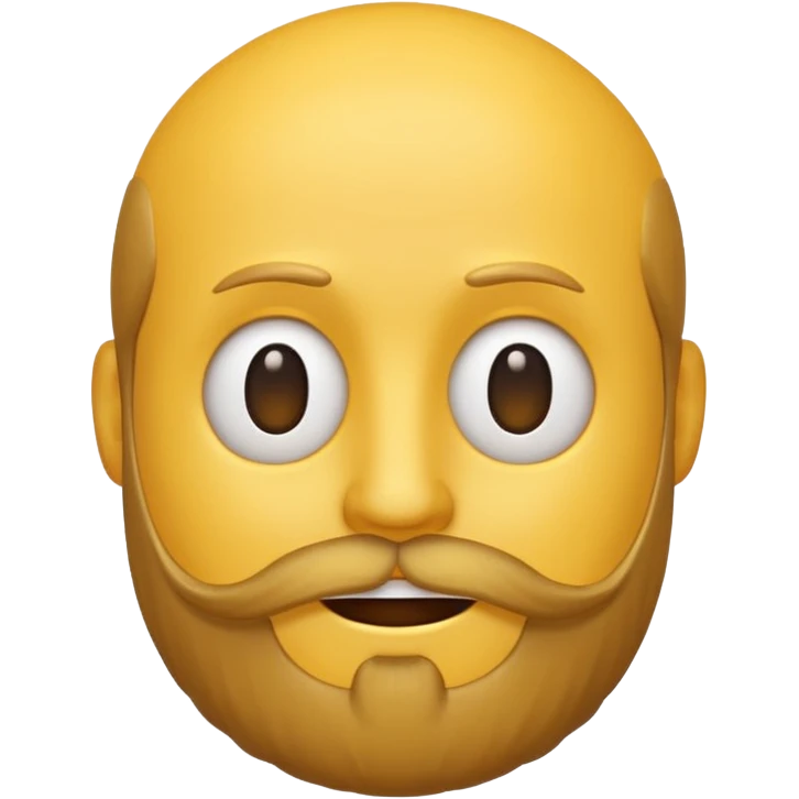 A yellow smiley emoji with a beard on top of his head emoji