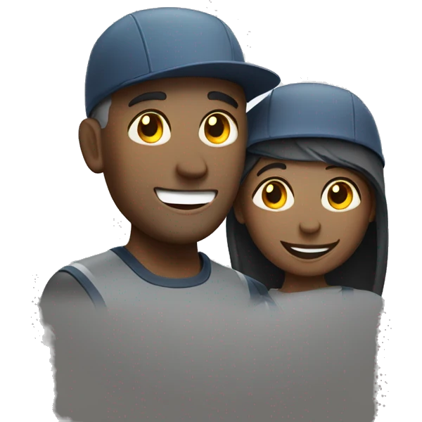 smiling couple with headlamps emoji