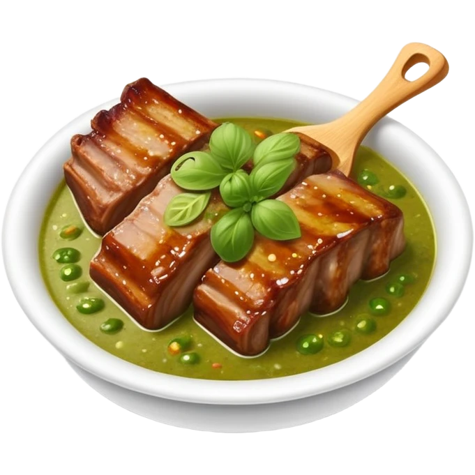 Mexican salsa verde with ribs emoji