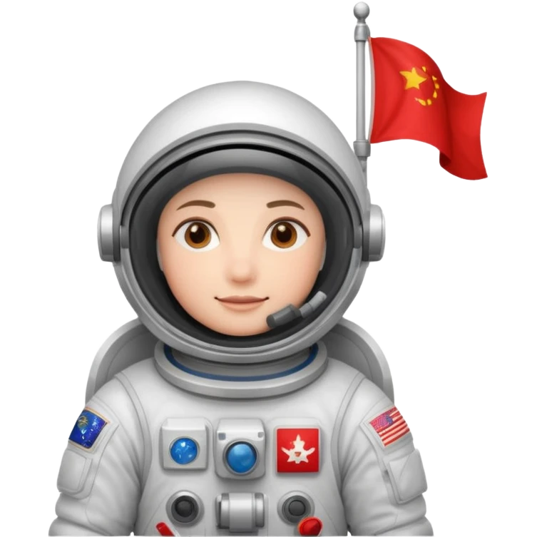 astronaut holding red flag emoji