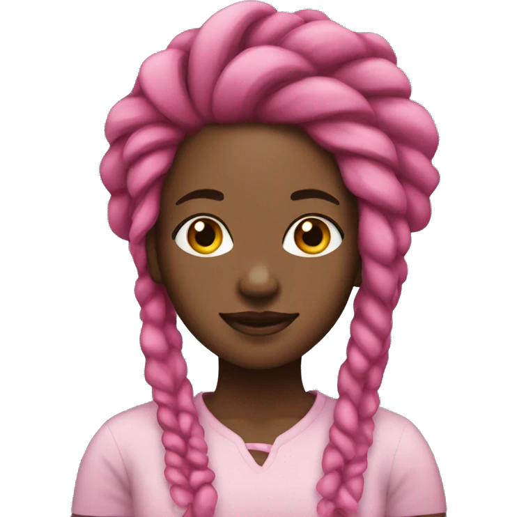 black women with pink dreadlocks (just the head) emoji