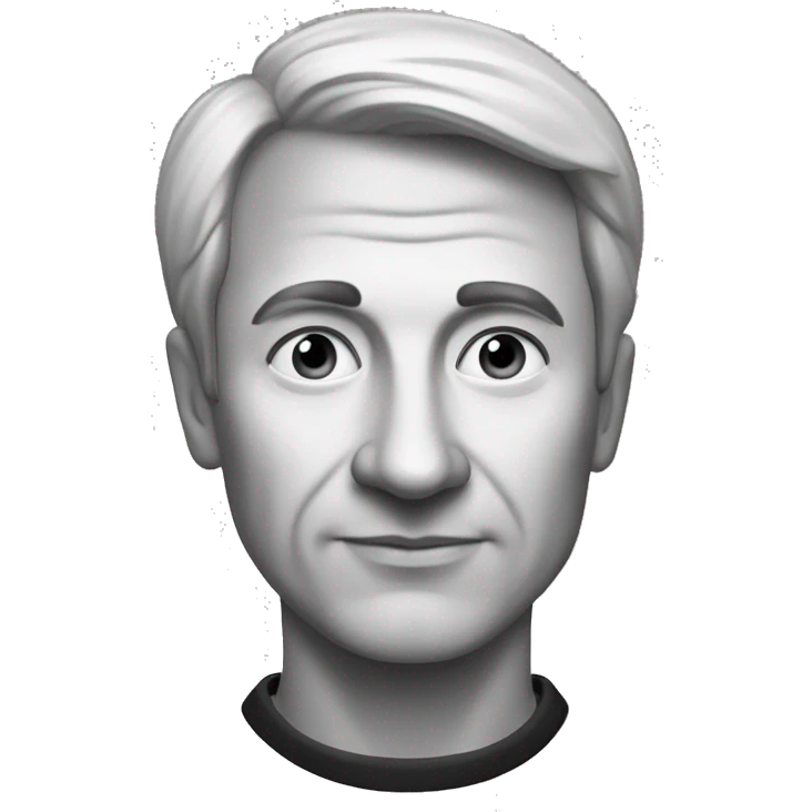 Russian writer Vasily Bykov, smooth-shaven, thin, black and white. emoji
