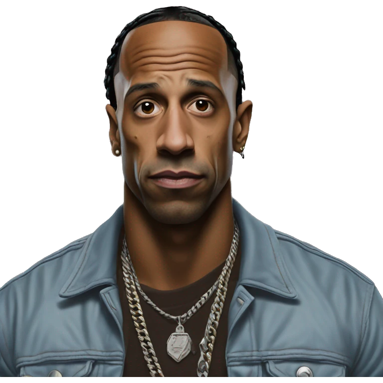 Travis Scott misto a the rock emoji