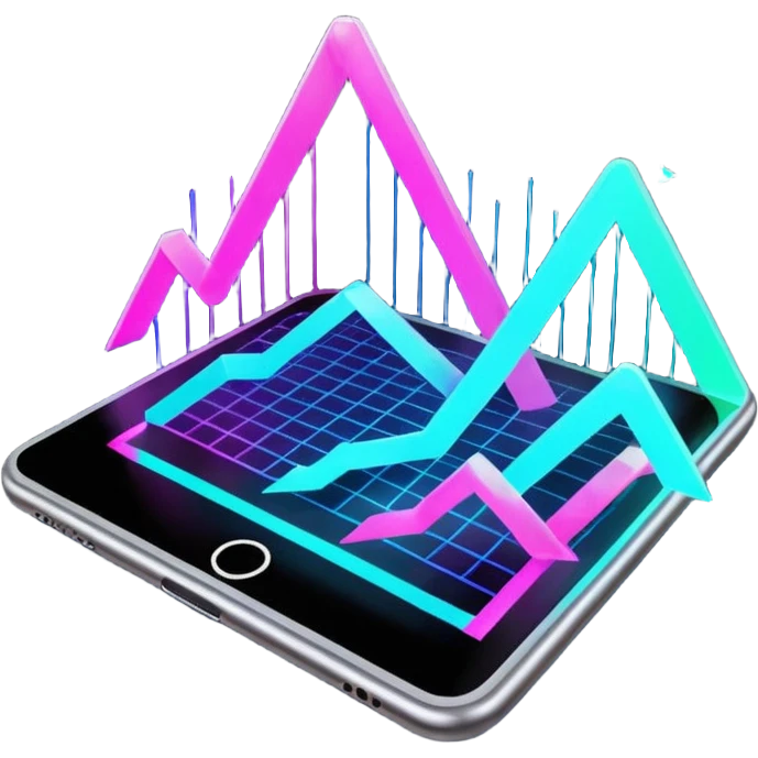 Holographic graphs and charts emoji