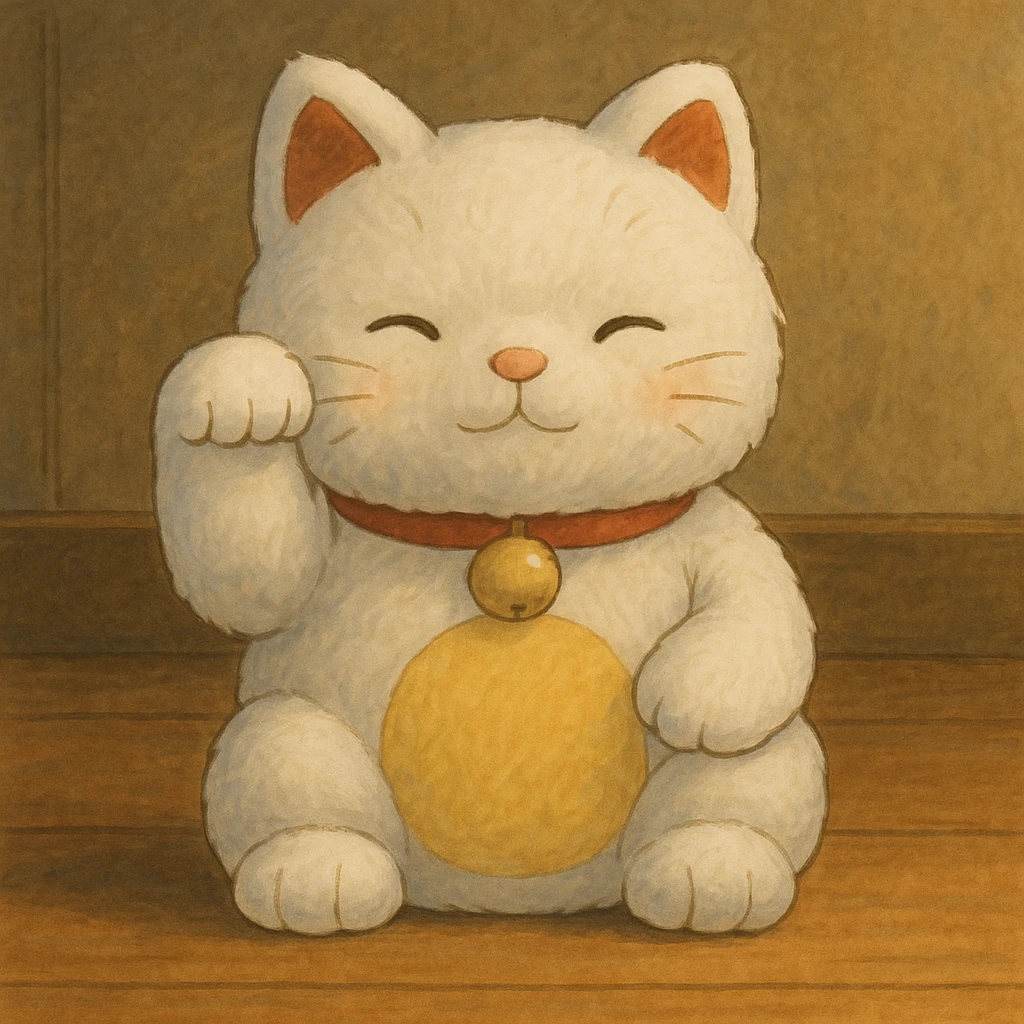 White Chinese lucky cat plushie  emoji