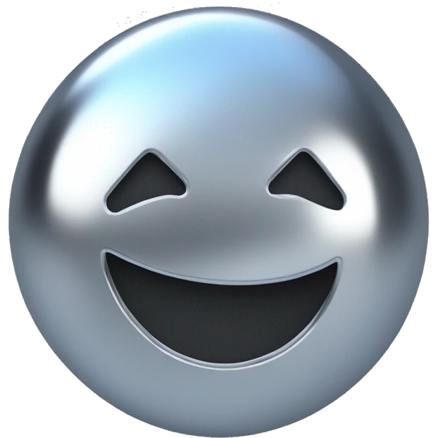Full chrome TikTok 3d logo emoji