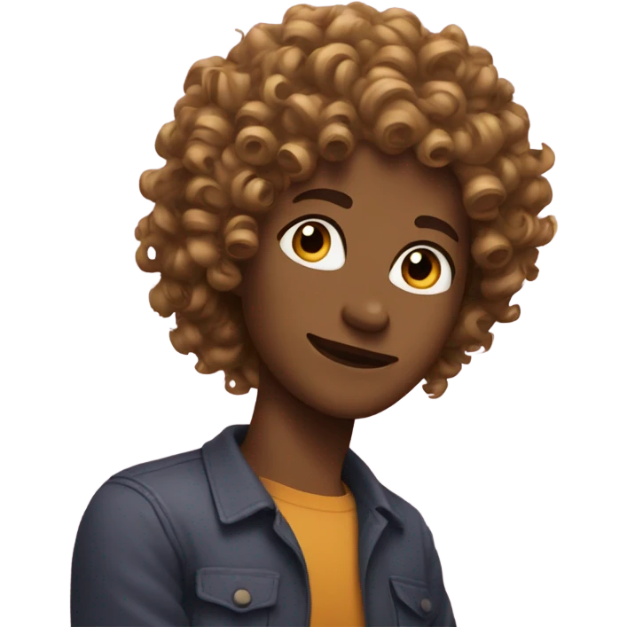 Curly hair curl one arm  emoji
