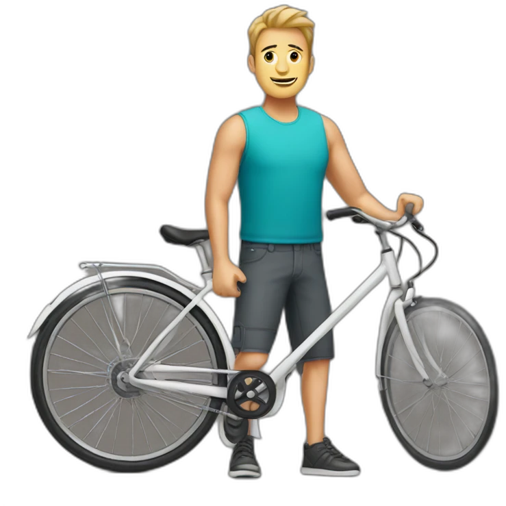 white guy with bicycle emoji