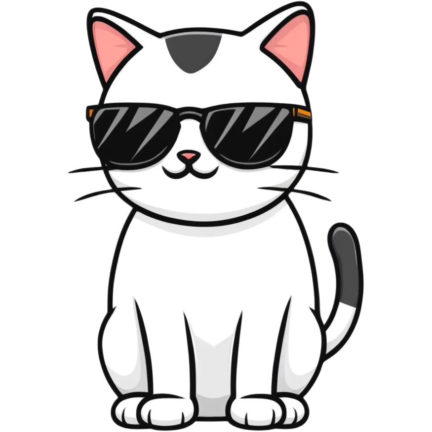 cool cat wearing stylish sunglasses emoji
