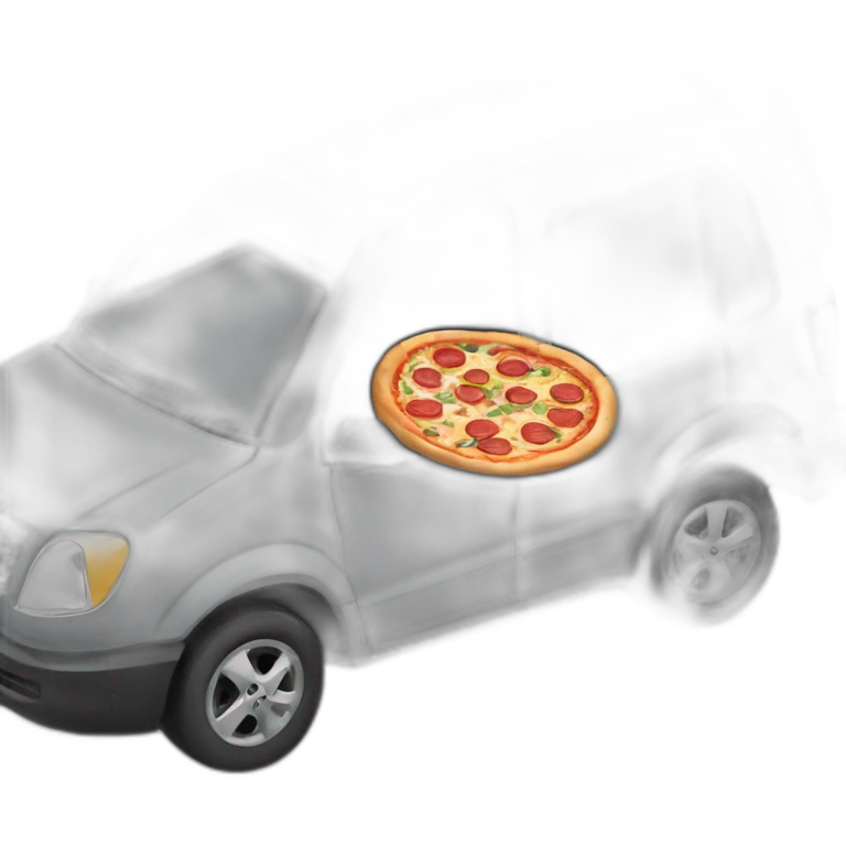 Pizza delivery in grey car emoji