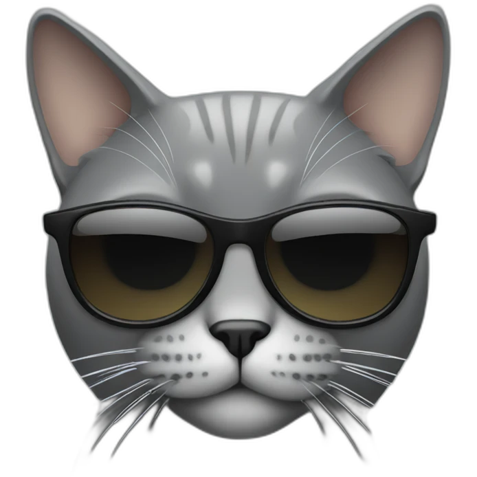 Grey cat with sunglasses emoji
