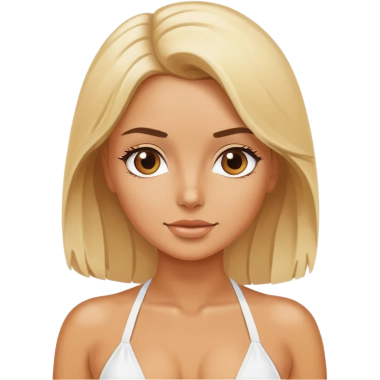 white bikini blonde woman, pose emoji