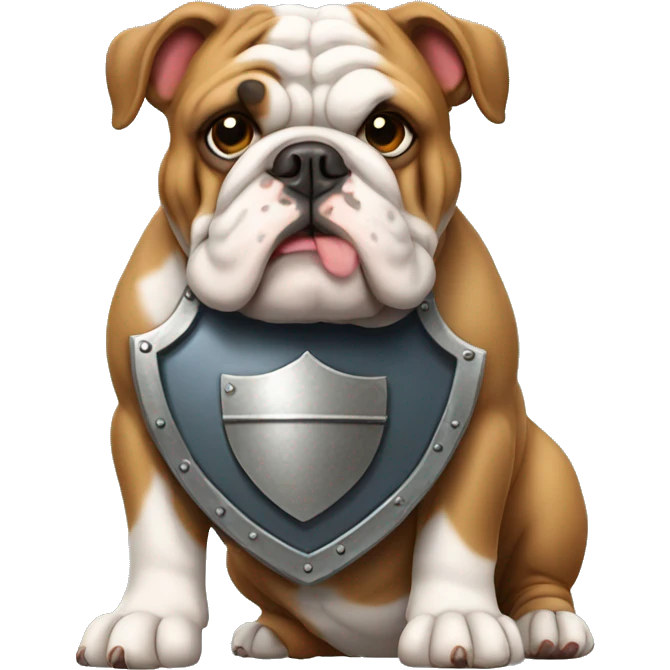 english bulldog with a shield emoji