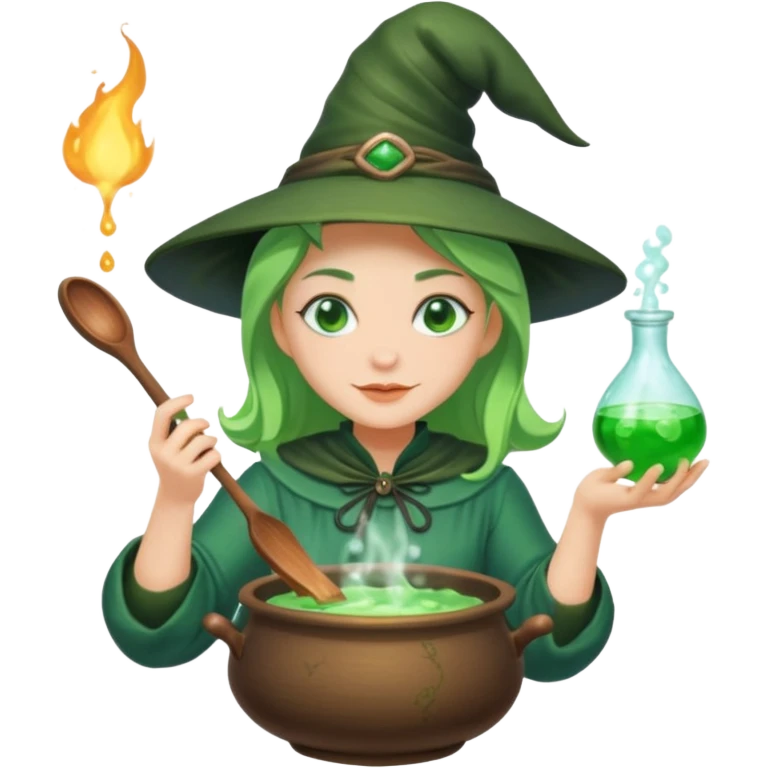green witch cooking potion emoji