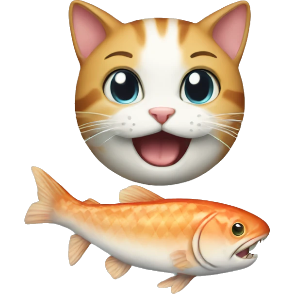 cat eat fish emoji