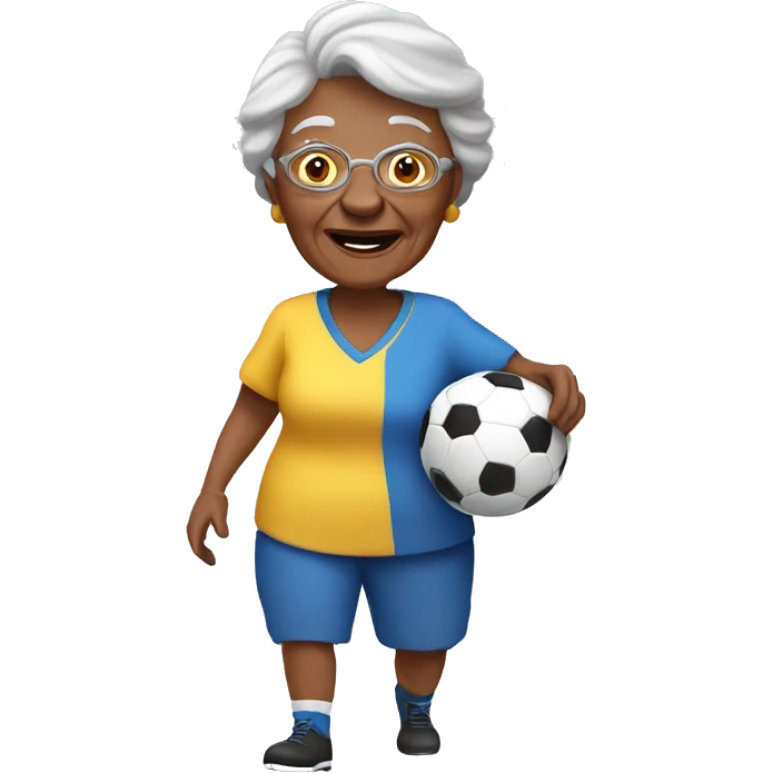 Granny playing football emoji