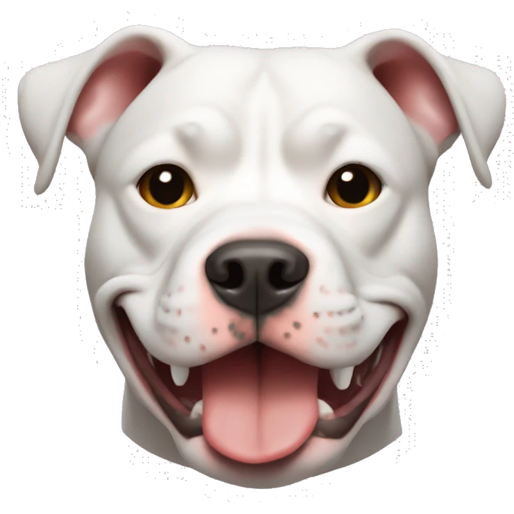 Pitbull with white red fur  emoji