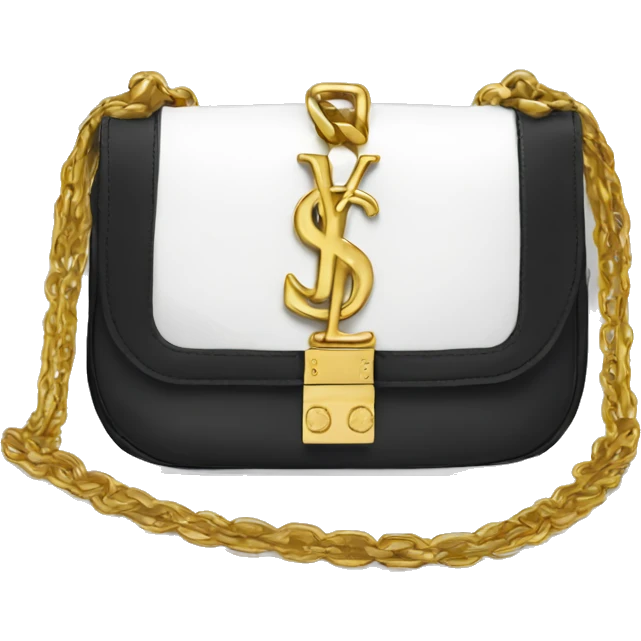 Black and white YSL purse with gold chain  emoji
