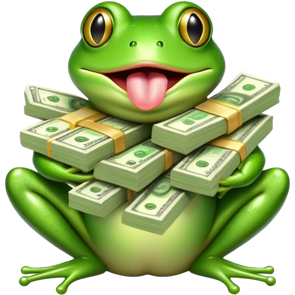 Frog giving guap emoji