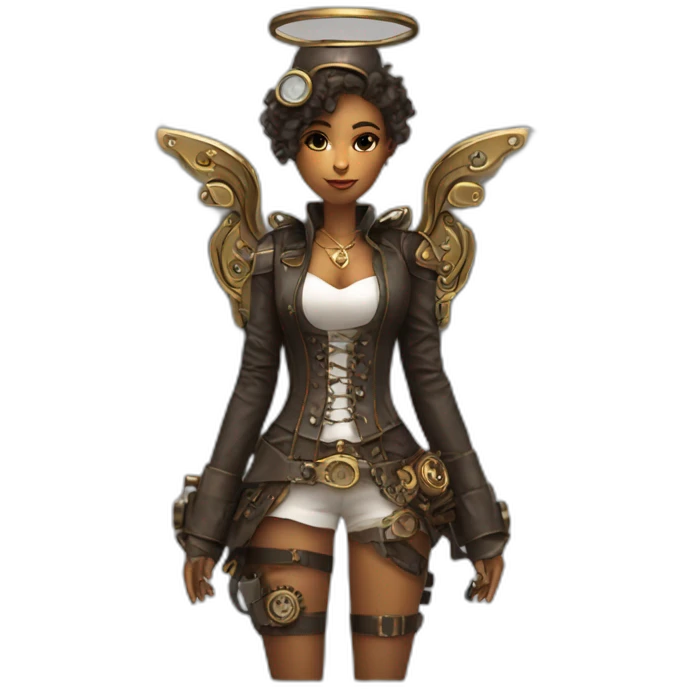 steampunk angel with wings emoji