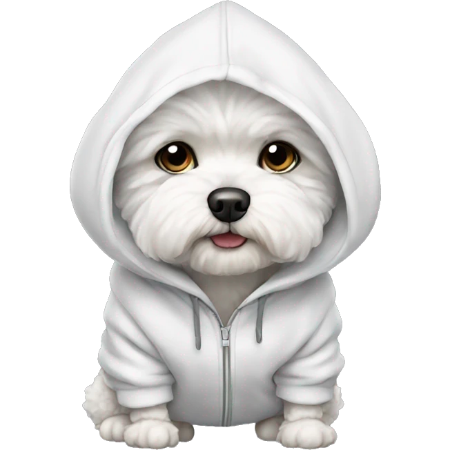 bichon dog wearing hoodie emoji