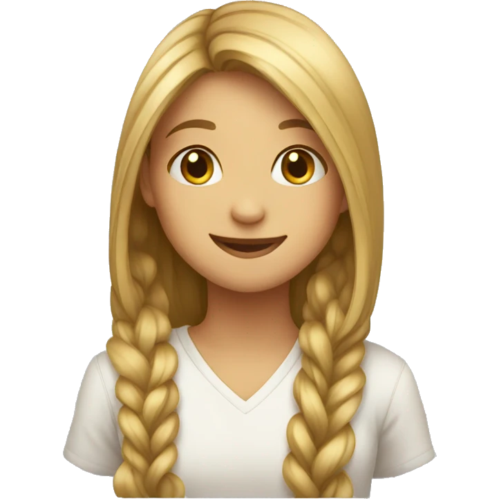smiling girl with long hair hugging  emoji