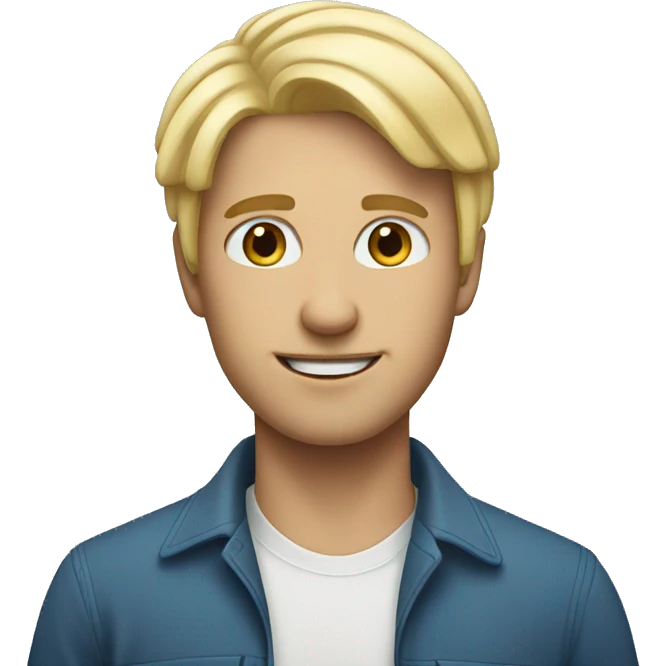 men with short blond hair and woman with blue long hair emoji