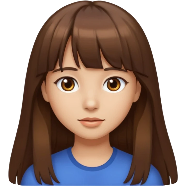 eu quero uma menina de franja e cabelo comprido cabelo castanho e franja  emoji