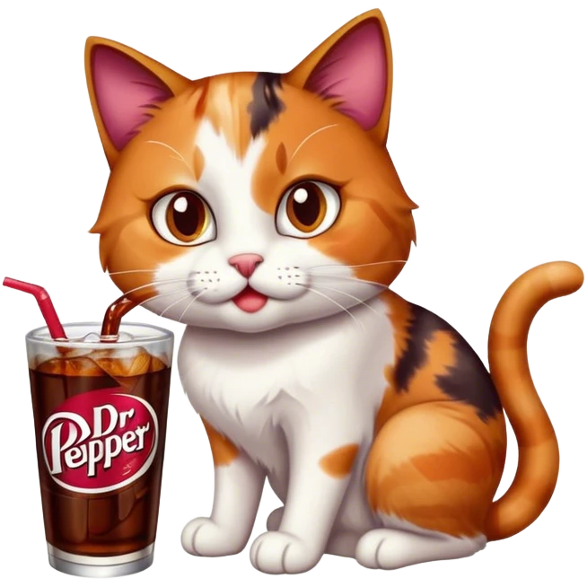 calico cat drinking dr pepper emoji