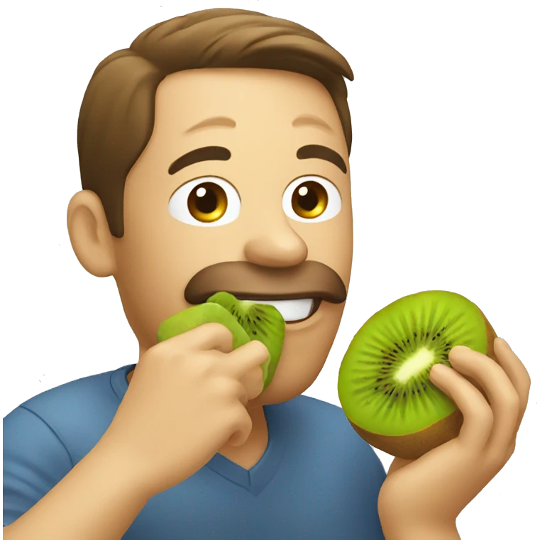 Man eating kiwi emoji