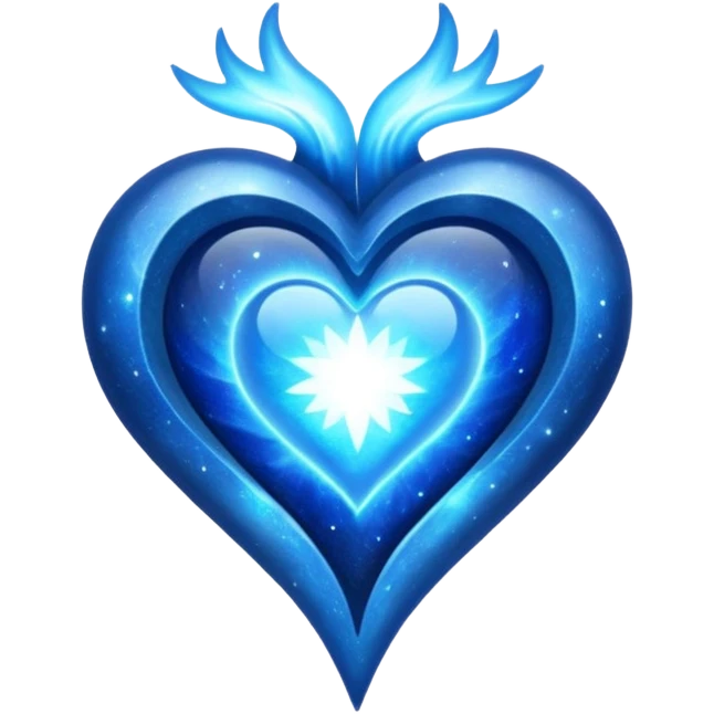 Blue cosmic spiritual heart emoji