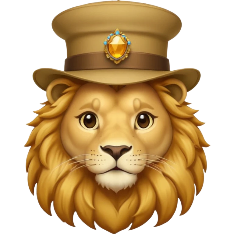 lion wearing hat emoji